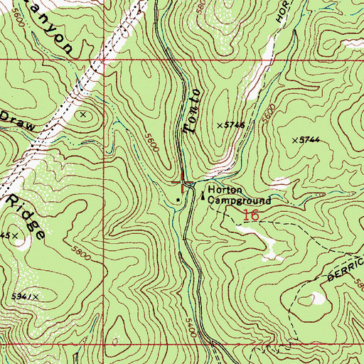 Topographic Map of Horton Creek, AZ