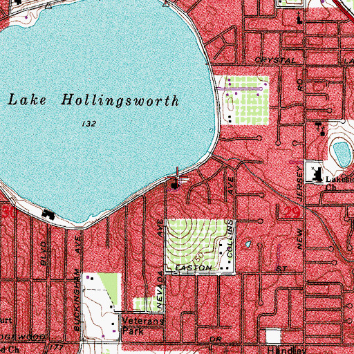 Topographic Map of Saint Josephs Catholic Church, FL
