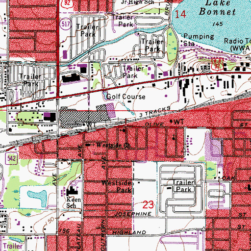 Topographic Map of Lakeland Christian Church, FL