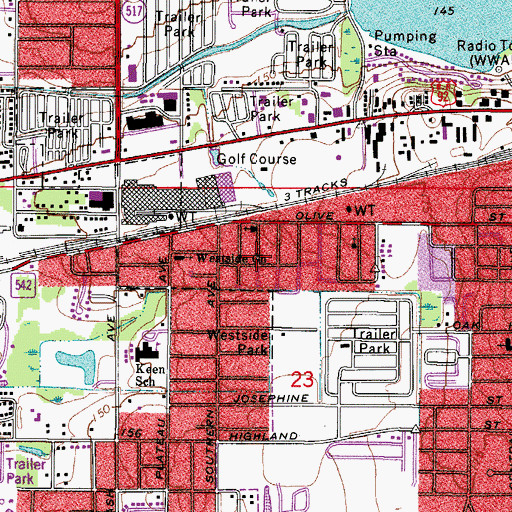 Topographic Map of Lakeland Baptist Temple, FL