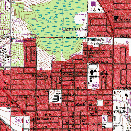 Topographic Map of Fellowship Baptist Church, FL
