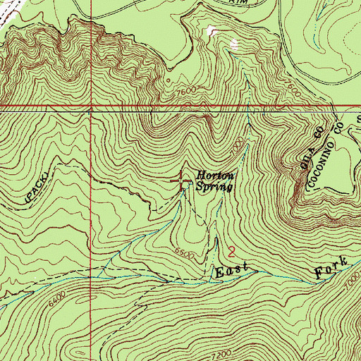 Topographic Map of Horton Spring, AZ