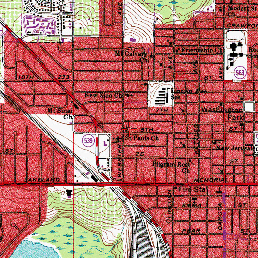 Topographic Map of Greater Saint Paul Baptist Missionary Church, FL