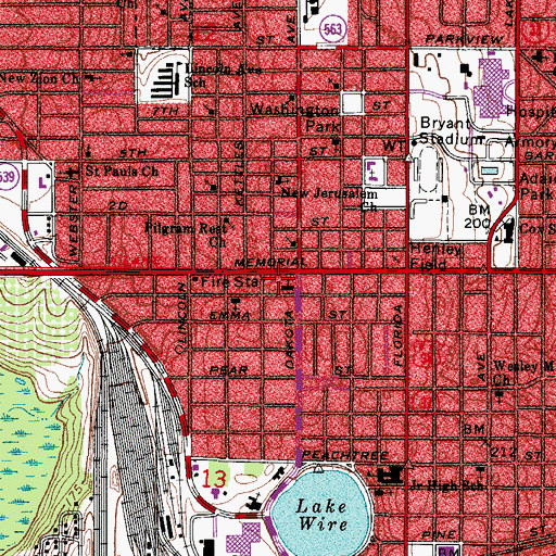 Topographic Map of New Jerusalem Baptist Church, FL