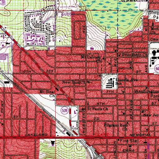 Topographic Map of New Mount Zion Church, FL