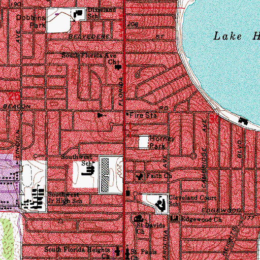 Topographic Map of Faith Baptist Church, FL