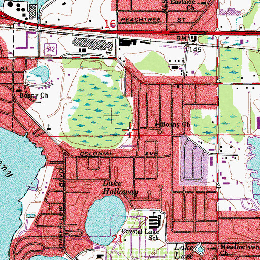 Topographic Map of Bonny Baptist Church, FL