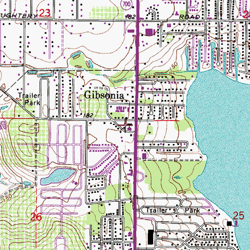 Topographic Map of Gibsonia Baptist Church, FL