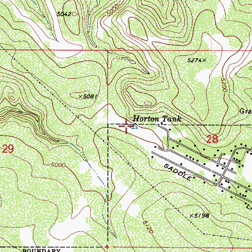 Topographic Map of Horton Tank, AZ