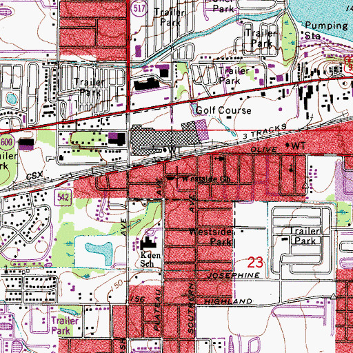 Topographic Map of Westside Baptist Church, FL