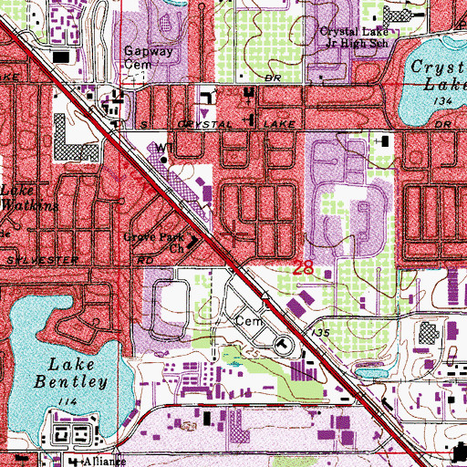 Topographic Map of Grove Park Christian Church, FL