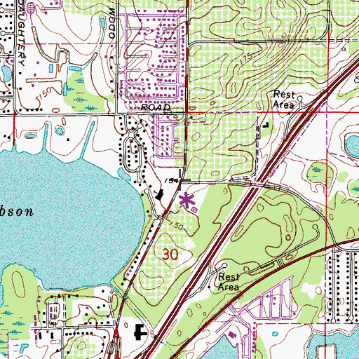 Topographic Map of Lake Gibson United Methodist Church, FL
