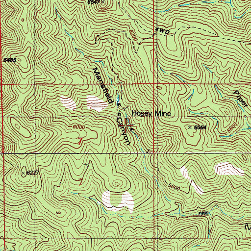 Topographic Map of Hosey Mine, AZ