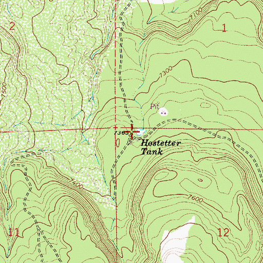 Topographic Map of Hostetter Tank, AZ
