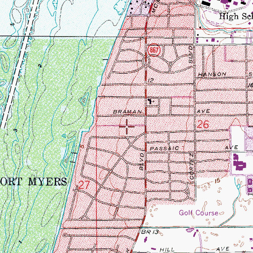 Topographic Map of Westminster Presbyterian Church, FL