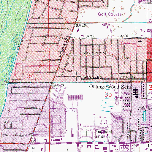 Topographic Map of Winkler Road Baptist Church, FL