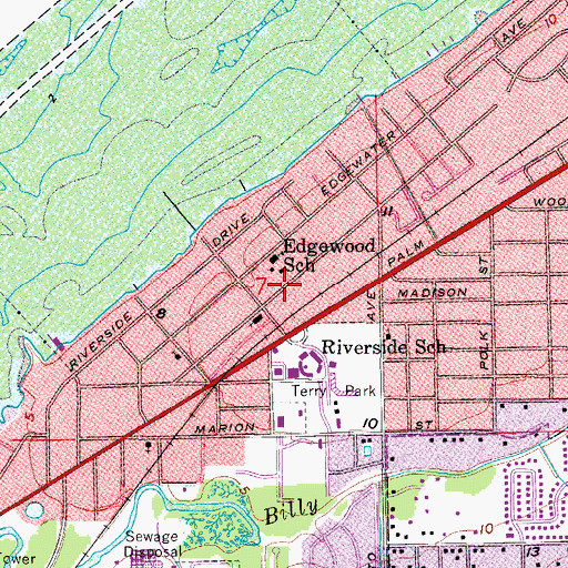 Topographic Map of Temple Baptist Church, FL