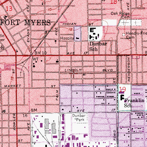 Topographic Map of Saint Paul Missionary Baptist Church, FL