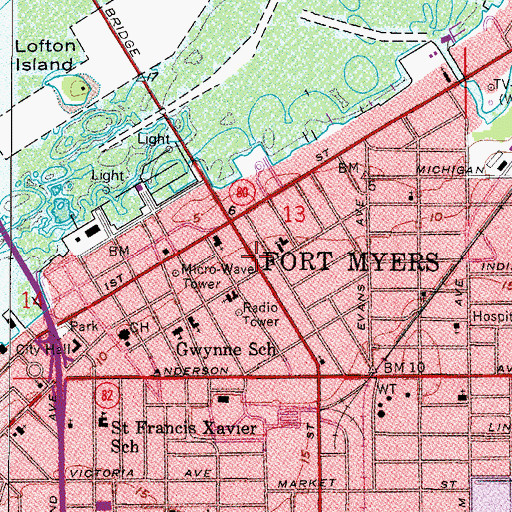 Topographic Map of Saint Isabel Catholic Church, FL
