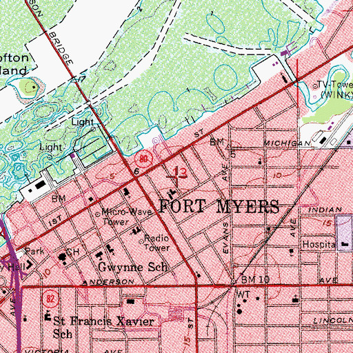 Topographic Map of Saint Anselms Episcopal Church, FL