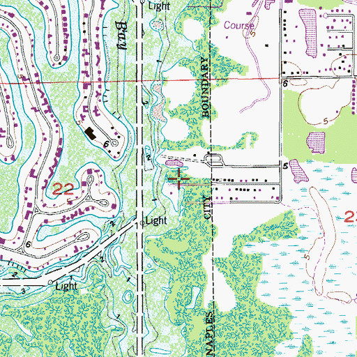 Topographic Map of Baptist Church of Estero, FL