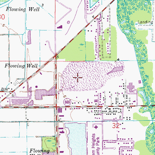 Topographic Map of McGregor Baptist Church, FL