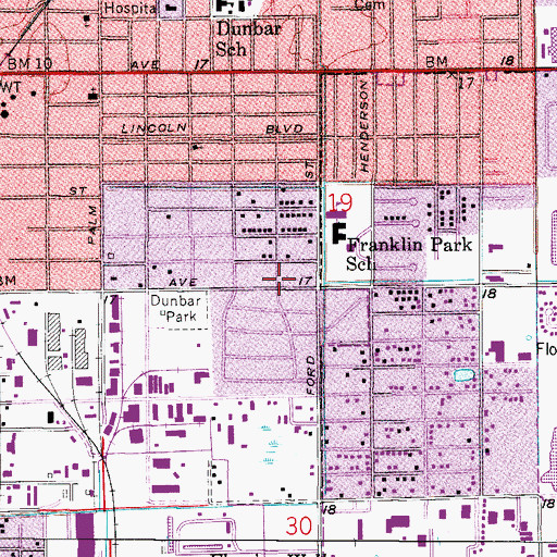 Topographic Map of First Christian Church, FL