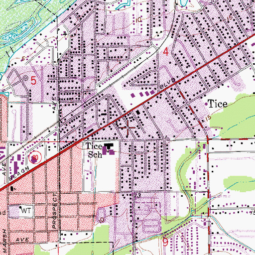 Topographic Map of First Assembly of God Church, FL