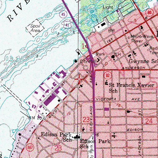 Topographic Map of Emmanuel Baptist Church, FL