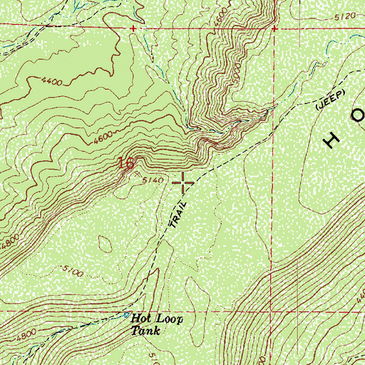 Topographic Map of Hot Loop Trail, AZ