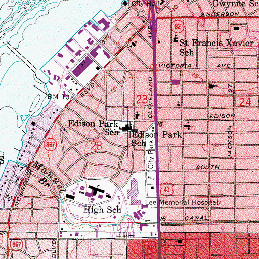 Topographic Map of Community Reformed Church, FL