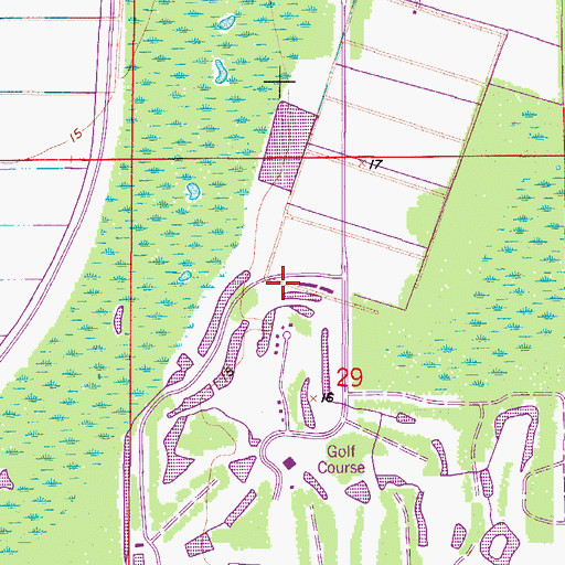 Topographic Map of Church of Living God, FL
