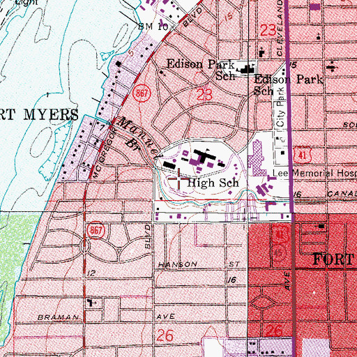 Topographic Map of Christ United Methodist Church, FL