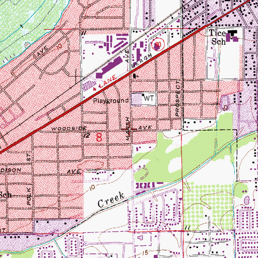 Topographic Map of Calvary Fellowship Baptist Church, FL