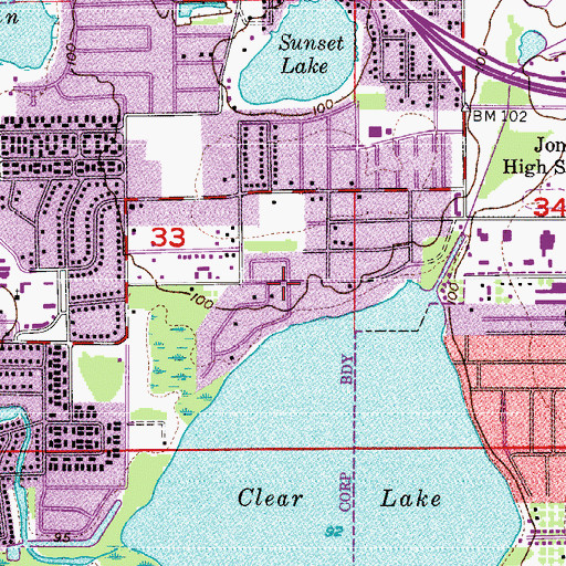 Topographic Map of Wightwood School, FL