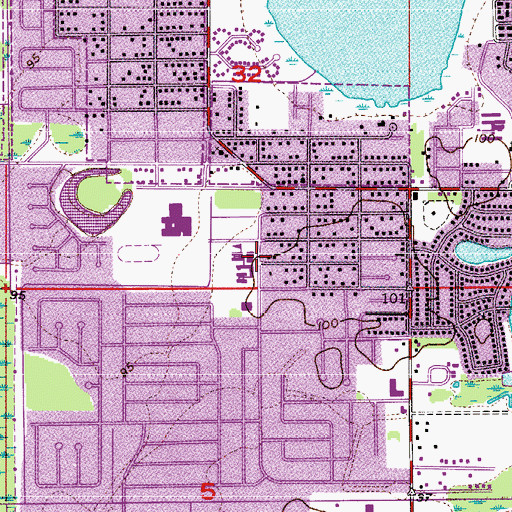 Topographic Map of Zion Lutheran School, FL