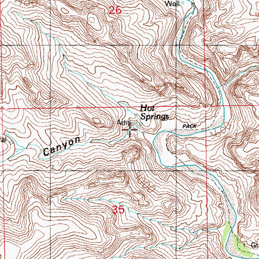 Topographic Map of Hot Springs Canyon, AZ