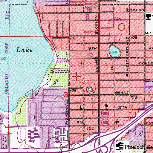 Topographic Map of Saint John Vianney School, FL