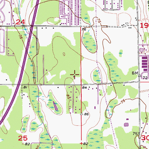 Topographic Map of Noahs Ark School, FL
