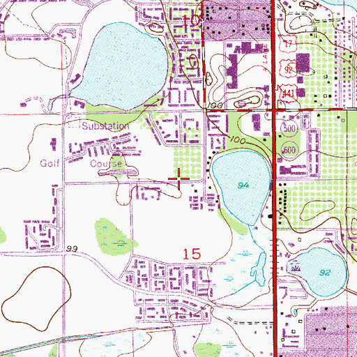 Topographic Map of Luther High School, FL