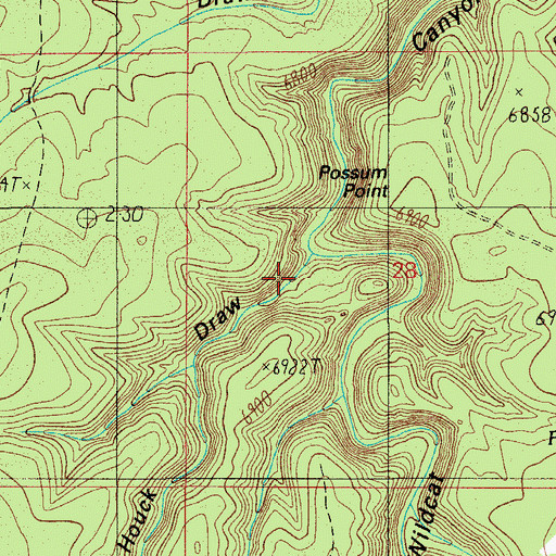 Topographic Map of Houck Draw, AZ