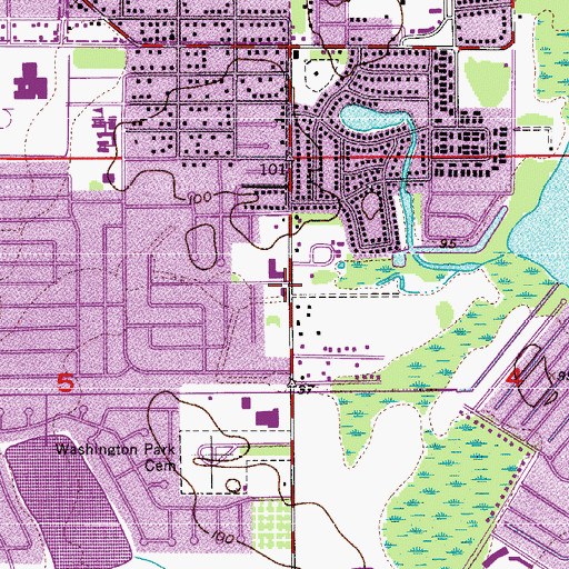 Topographic Map of Fellowship Baptist School, FL