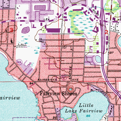 Topographic Map of Fairview Elementary School, FL