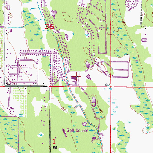 Topographic Map of Calvary Baptist Church Christian School, FL