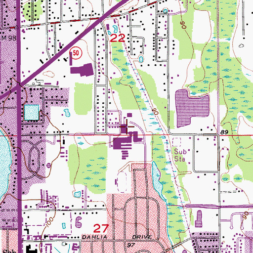 Topographic Map of Orange Christian School, FL