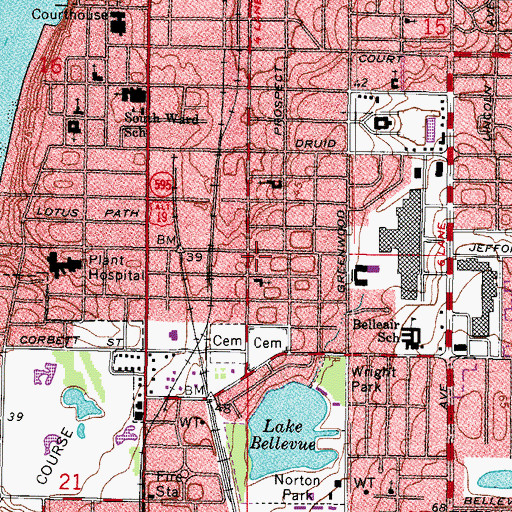 Topographic Map of Church of Christ Clearwater, FL