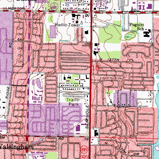 Topographic Map of Seminole Christian Church Disciples of Christ, FL