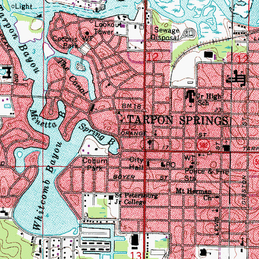 Topographic Map of Saint Ignatus Catholic Church, FL