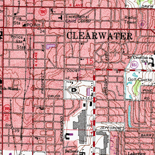 Topographic Map of Our Lady of Lourdes Church, FL