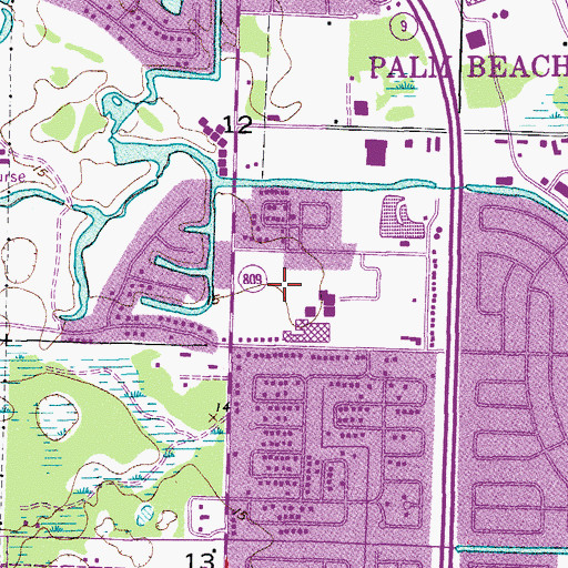 Topographic Map of Gardens Church of Christ, FL